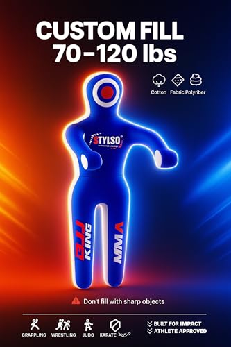 Unfilled Grappling Dummy – Adult Life Size Wrestling & BJJ Training Dummy, MMA Jiu Jitsu Judo Takedown & Throwing Practice, Heavy-Duty Triple-Stitched Canvas Submission Dummy - color: Blue, size: 6ft / 72"