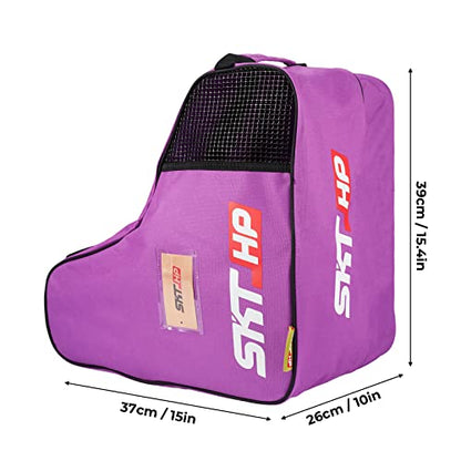 Roller Skate Bag with Adjustable Shoulder Strap for Kids and Adults to Hold Inline Skates and Knee Pads - color: Purple