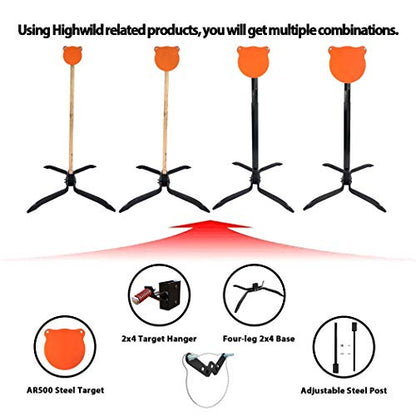 Highwild 2x4 Target Hanger | Target Stand Base | Adjustable Height Steel Post | AR500 Steel Gong Targets Conversion Adapter - color: G- Conversion Adapter(1 Pack)
