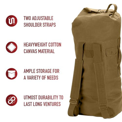 GI Style Double Strap Duffle Bag - color: Coyote Brown