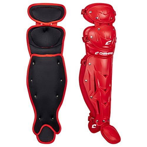 Champro Optimus MVP Double Knee Leg Guard - color: Scarlet, size: 14.5"