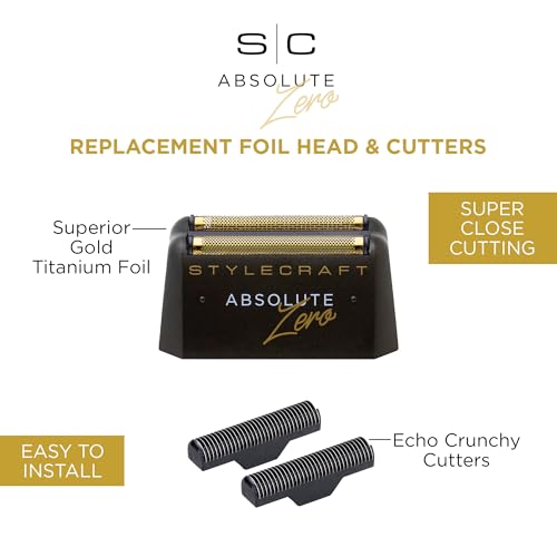 StyleCraft Absolute Zero Foil Shaver for Men Retractable Precision Trimmer - color: Gold Foils, Black Echo Cutters