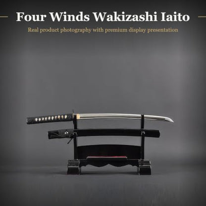 Unsharpened Stainless Steel Wakizashi, Iaido Iaito Training Short Sword - color: Iron Wakizashi