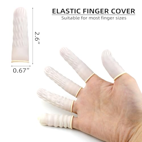 100 Pcs Finger Cots Disposable Latex Finger Protector Fingertips Protectors Finger Protective Covers Medium Finger Gloves for Electronic Repair Industrial Apply Handmade Anti Static Thumb Cover