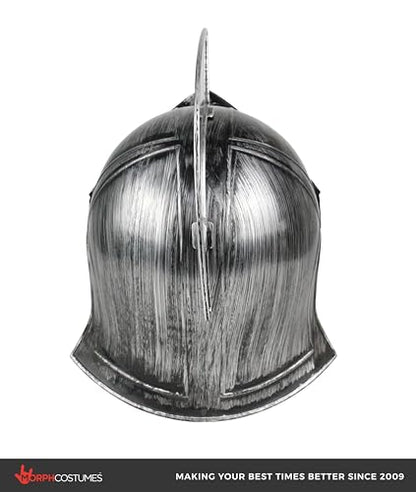 Nicky Bigs Novelties Morph Medieval Knight Greek Spartan Roman Helmet Costume Gold Gladiator Warrior Folding Face Mask - color: Silver