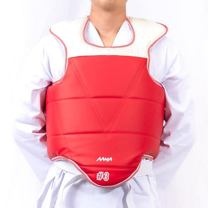 AAMA Solid Reversible Olympic Style Taekwondo Chest Guard Protector - size: 2