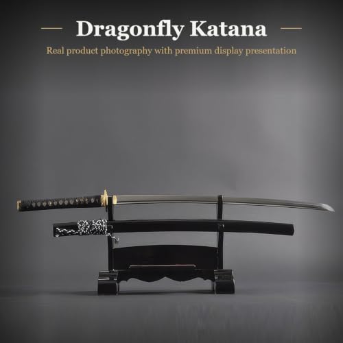 Katana Samurai Sword, 1045 Carbon Steel, Hand Forged, Full Tang - color: Dragonfly