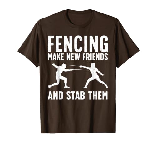 Best Fencing Design for Men Women Kids Fencing Sport Fencer T-Shirt - color: Brown, size: Small