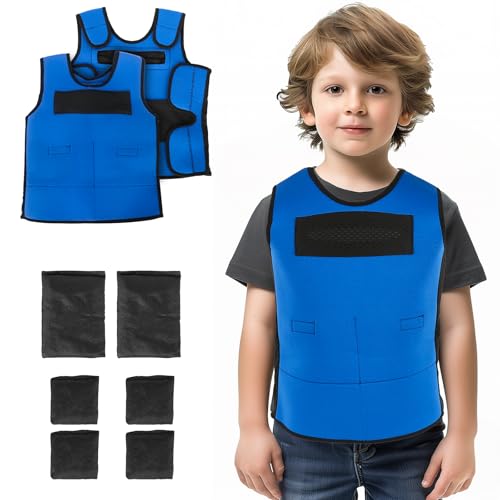 Weighted Vest for Kids,Neoprene Compression Vest - color: Blue, size: M