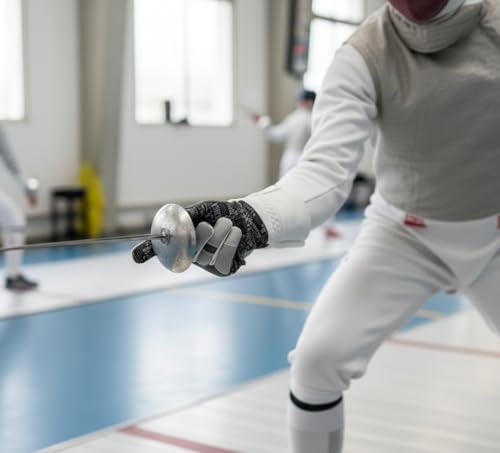 Fencing Glove High Performance Padded, Washable Amara Synthetic Leather, Real Leather for Foil, Epee & Saber, Silicoated Palm Back Neoprene Padded, 350N Cuff Protective Glove. - size: X-Large