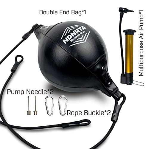 Double End Bag, (Classic Style Upgraded),Improve Reaction Speed, Boxing Equipment, Durable, Double End Punching Bags, Home Gym, Floor to Ceiling, for Boxing (Shipped from the U.S) - color: Black