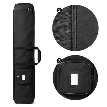 HEMA Sword Bag, 1680D Polyester HEMA Bag for Longsword, Saber, Rapier and Training Weapons, Padded Sword Carrying Case with Shoulder Strap, Black - size: Two Sword Basic