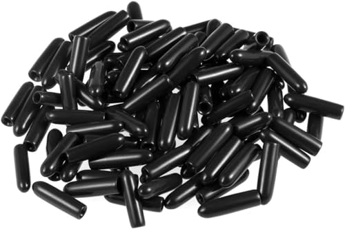 100pcs Rubber End Caps 2mm ID Vinyl Round End Cap Cover Screw Thread Protector - size: 2mm 100pcs