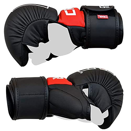 Combat Corner MMA Spar Gloves for Men and Women - MMA, Kickboxing, Muay Thai Sparring Training Gloves | Black