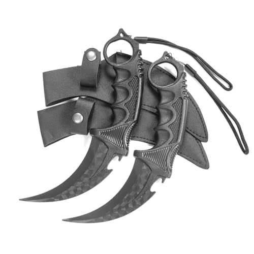 Tactical Karambit Training Knives Set (2-Pack) – Polypropylene Safety Design, Durable with Sheaths for Martial Arts & Self-Defense Drills