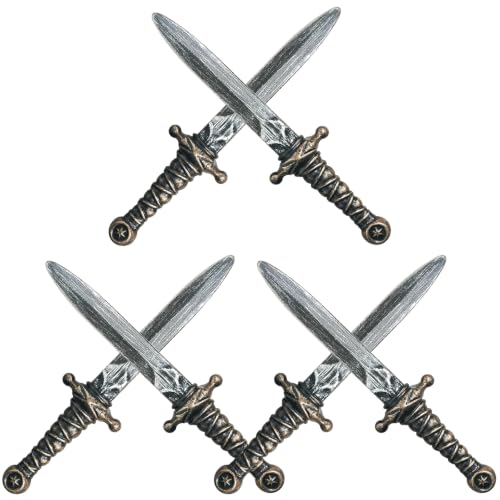 6pcs 13.4 Inch Pirate Sword Set - Plastic Toy Knife Prop, Pirate Dagger Costume Accessories for Kids & Adults, Halloween Cosplay Party