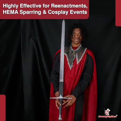 Armory Replicas™ - William Wallace Medieval Swords Collection - Deluxe Claymore Variations with Sheath - Stainless Steel Blade, Leather-Covered Handle - Inspired by Braveheart - style: Two-Handed
