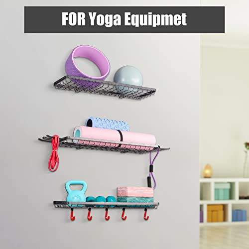 Mythinglogic 3-Piece Wall Mount Ball Storage and Sports Equipment Organizer