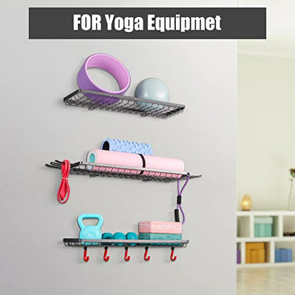 Mythinglogic 3-Piece Wall Mount Ball Storage and Sports Equipment Organizer