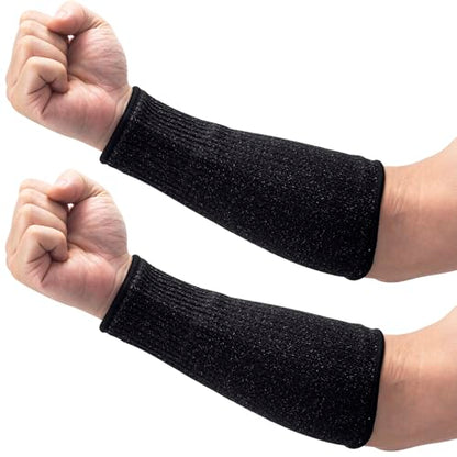 ANCIRS Cut Resistant Sleeves for Arm Protection, Gardening Sleeves, Dog Bite Safety Arm Sleeves - color: Black