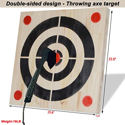 Heavy Wooden Axe Throwing Target & Flying Knife Throwing Target with Handles