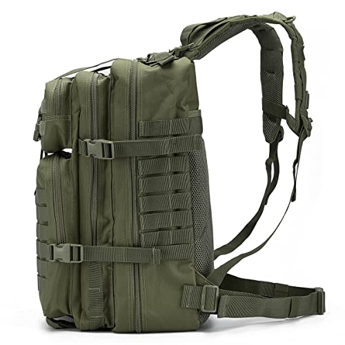 QT&QY 45L Military Tactical Backpacks Molle Army Assault Pack 3 Day Bug Out Bag Hiking Treeking Rucksack… - color: 0.1 Green