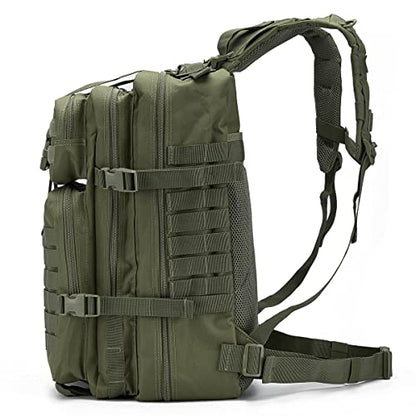 QT&QY 45L Military Tactical Backpacks Molle Army Assault Pack 3 Day Bug Out Bag Hiking Treeking Rucksack… - color: 0.1 Green