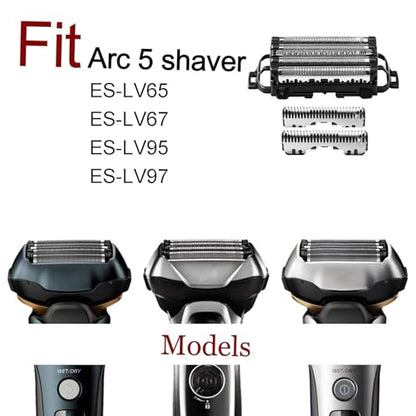 Arc 5 Blades Replacement Heads with Outer Foil and Inner Blade, WES9032 Shaver Replacement Heads for Arc 5 ES-LV97 ES-LV95 ES-LV65 ES-LV67 Electric Shaver.