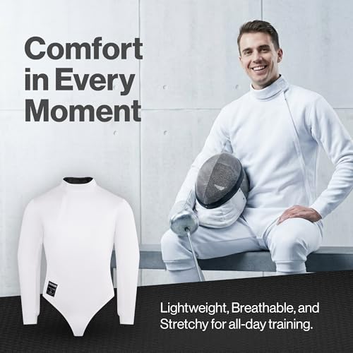 Mens Fencing Jacket 350N, Novus Breathable Lightweight Stretch Uniform for Foil Epee & Saber, Competition Ready - size: 48, style: Left Hand