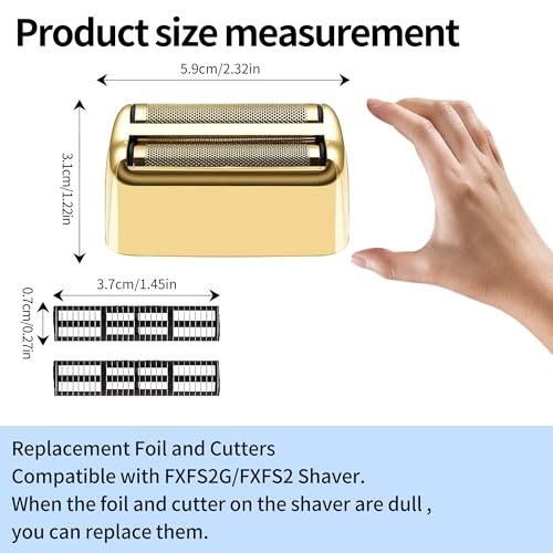 1 Pack Professional Replacement Foil and Cutters for BaBylissPRO Barberology Double Foil Shaver, Compatible with BaBylissPRO Barberology FXFS2 Shaver，Gold - color: Gold