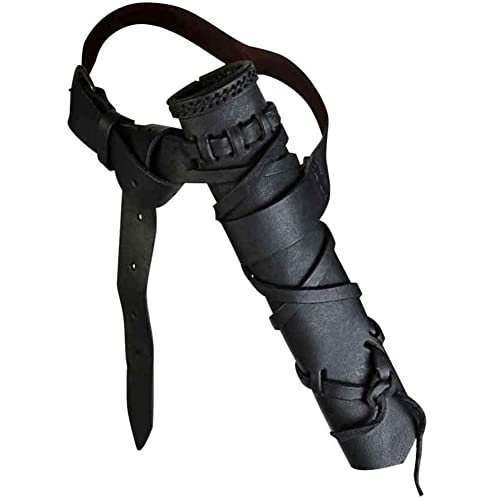 BLESSUME Medieval Knight Belt with Sword Frog Holster Rapier Scabbard Holder 1pc - color: Black 10