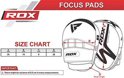 RDX Boxing Pads Focus Mitts, Convex Skin Leather Curved Hand Pad with Adjustable Strap, Hook and Jab Hand Strike Shield for MMA, Martial Arts, Punching Target, Muay Thai Training Matte Black