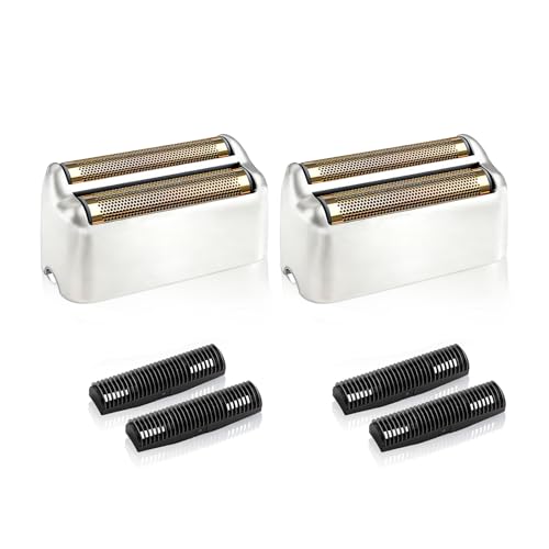 Shaver Replacement Foil & Cutters Compatible with BaBylissPRO FXFS2 Heads - color: Silver 2 Pack