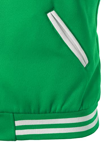 HOOD CREW Man’s Varsity Jacket Cotton Blend Letterman Jackets - color: Green, size: X-Large