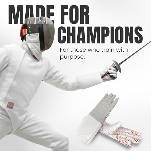 Fencing Glove, 3-Weapon Washable, Pro-Grip Silicone Design, Foil Epee and Saber, Competition Approved - size: 11