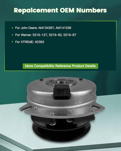 SCITOO AM136787 Electric PTO Lawn Mower Clutch Compatible for John Deere - style: AM134397