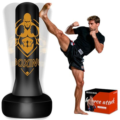 Freestanding Puncing Bags for Adults Teens, Heavy Bag with Stand - color: Black