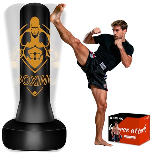 Freestanding Puncing Bags for Adults Teens, Heavy Bag with Stand - color: Black