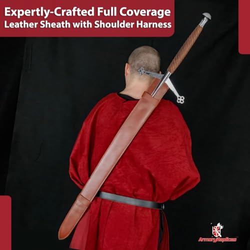 Armory Replicas™ - William Wallace Medieval Swords Collection - Deluxe Claymore Variations with Sheath - Stainless Steel Blade, Leather-Covered Handle - Inspired by Braveheart - style: Scottish Claymore