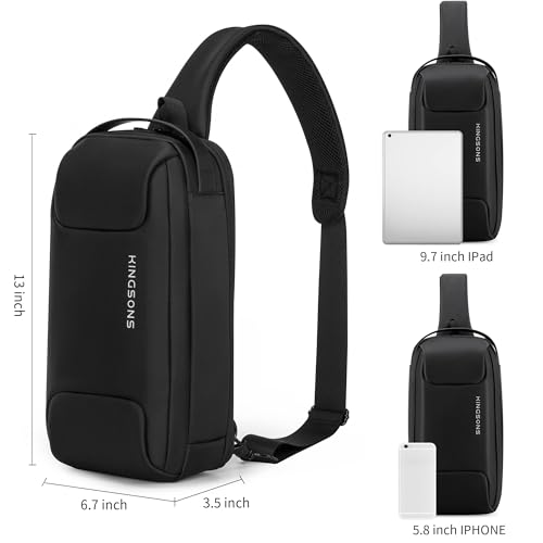 Kingsons Sling Crossbody Bag for Men Chest Shoulder Backpack Casual Daypack - color: Ks3288w-a