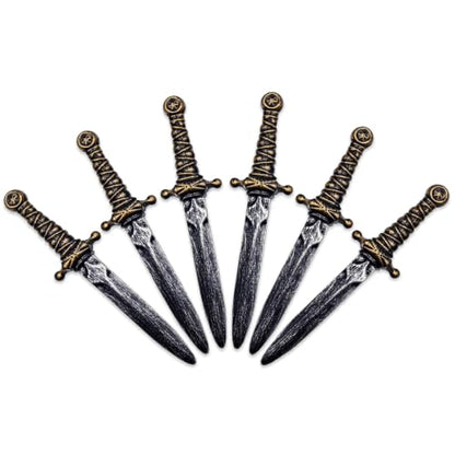 6pcs 13.4 Inch Pirate Sword Set - Plastic Toy Knife Prop, Pirate Dagger Costume Accessories for Kids & Adults, Halloween Cosplay Party