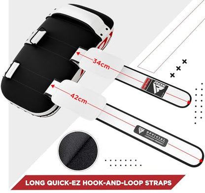 RDX Muay Thai Pad for Training, Curved Kickboxing Kicking Strike Shield, Coaching Kick Boxing, MMA, Martial Arts, Karate, Taekwondo, Punching, Foot, Knee and Elbow Target - color: White