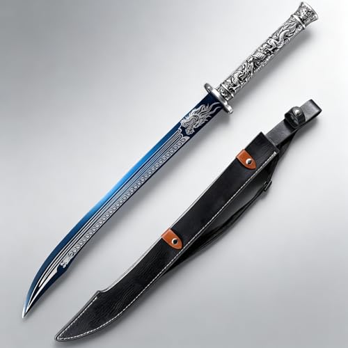 1060 High Carbon Steel Katana Sword, Full Handmade Forged Heat Restoration Full Tang Samurai Sword, Authentic Japanese Bushido Iaido Training Sword, Unsharpened Martial Arts Prop, Adult Accessory