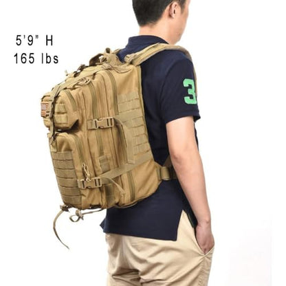 Military Tactical Assault Pack Backpack Army Molle Bug Out Bag Backpacks Small Rucksack for Outdoor Hiking Camping Trekking Hunting Brown - color: Brown-tan