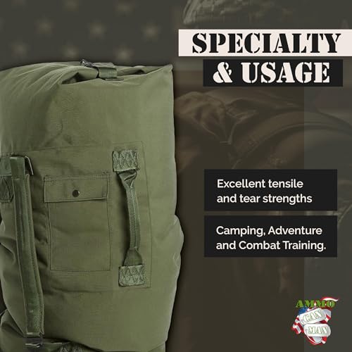 Military Style Tactical Duffle Bag, 70 Lb, Olive Drab