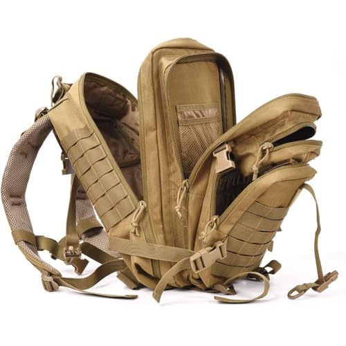 Military Tactical Assault Pack Backpack Army Molle Bug Out Bag Backpacks Small Rucksack for Outdoor Hiking Camping Trekking Hunting Brown - color: Brown-tan