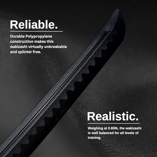 E-BOGU Polypropylene Practice Martial Arts Equipment with Black Saya Scabbard (Bokken Type 24.5") - style: Hamon Short 23.5"