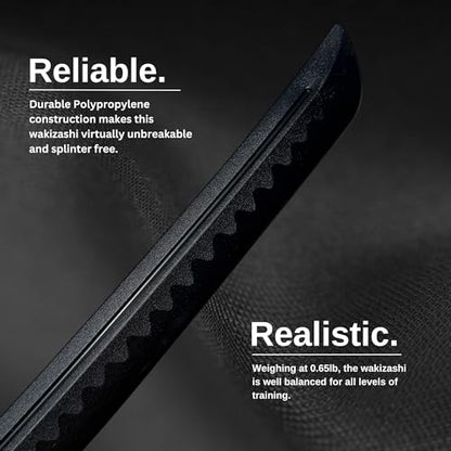 E-BOGU Polypropylene Practice Martial Arts Equipment with Black Saya Scabbard (Bokken Type 24.5") - style: Hamon Short 23.5"