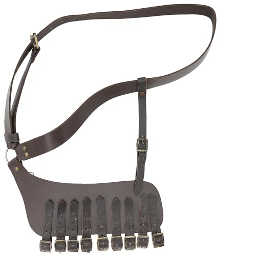 Armory Replicas Handcrafted Rigid Nature Right-Handed Leather Rapier Sword Frog Belt with Adjustable Fit - color: Brown