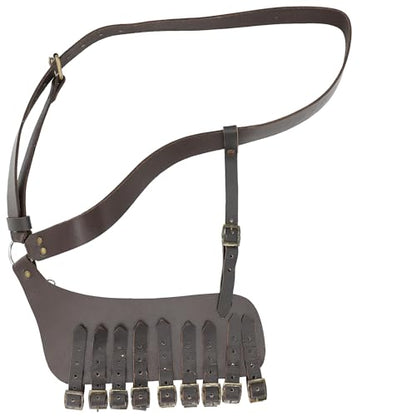 Armory Replicas Handcrafted Rigid Nature Right-Handed Leather Rapier Sword Frog Belt with Adjustable Fit - color: Brown